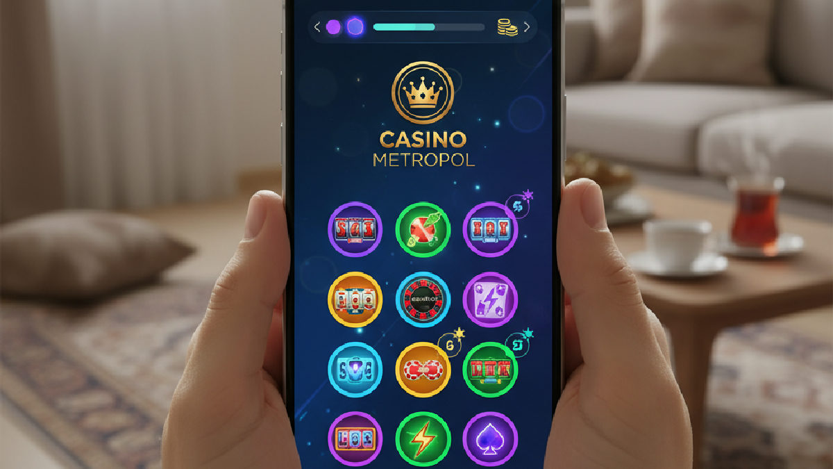 Mobil uygulama üzerinden Casino Metropol bonuslarına ve favori oyunlara kolay erişim.